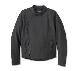 Men's Citadel Snap-tab Leather Jacket - Harley Black