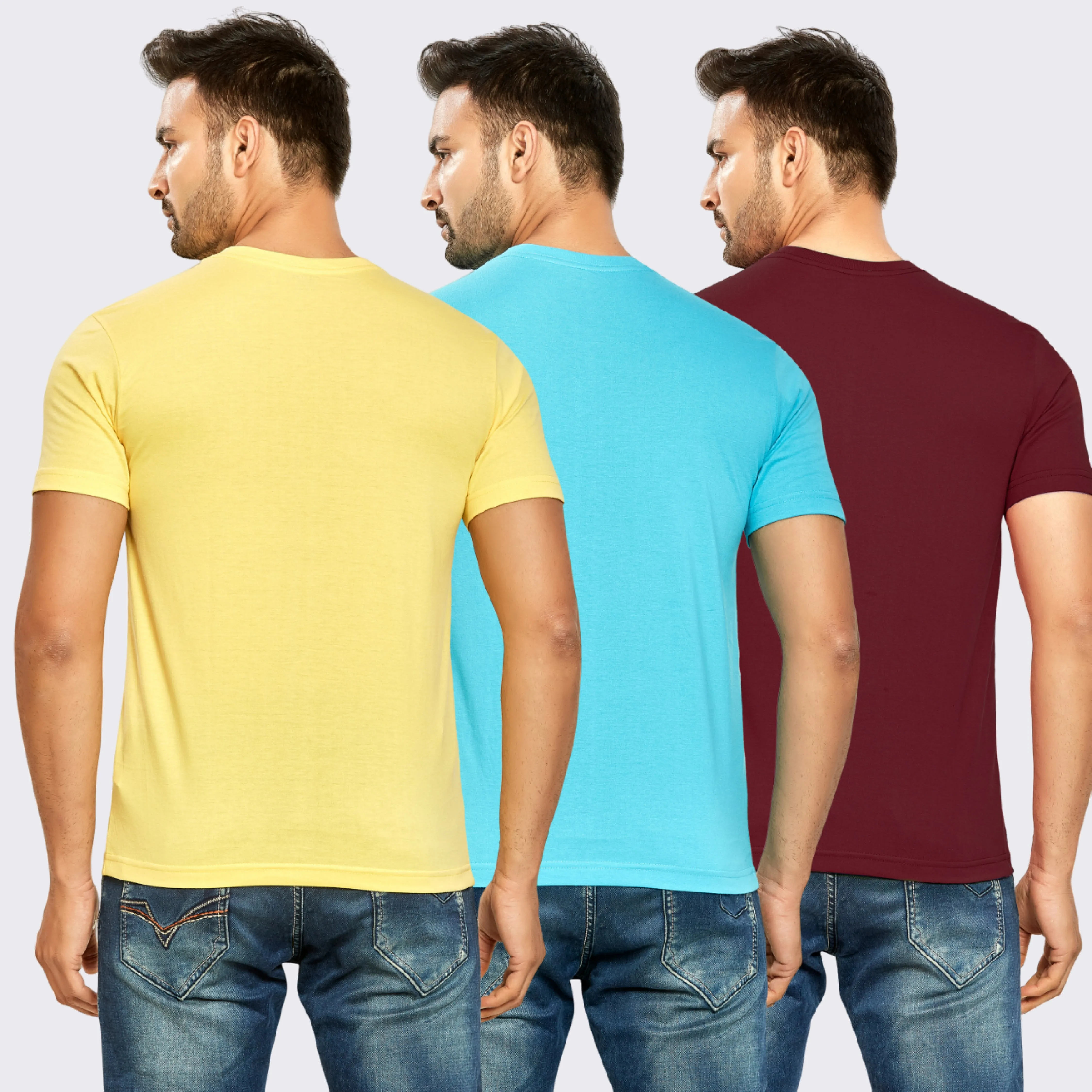 Men's Pack of 3 T-Shirts - Solid