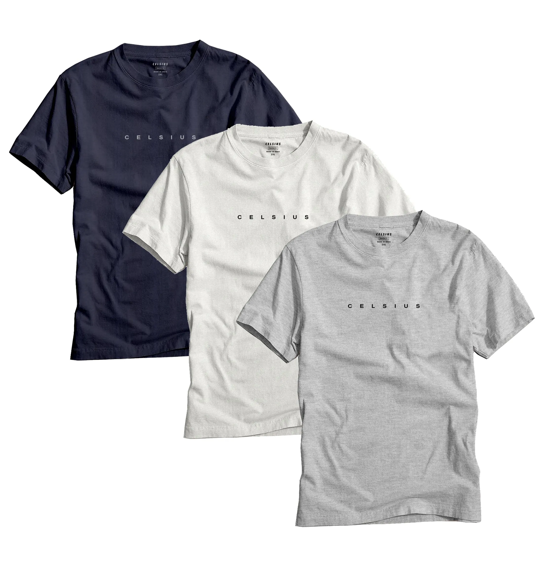 Men's Pack of 3 T-Shirts - Solid