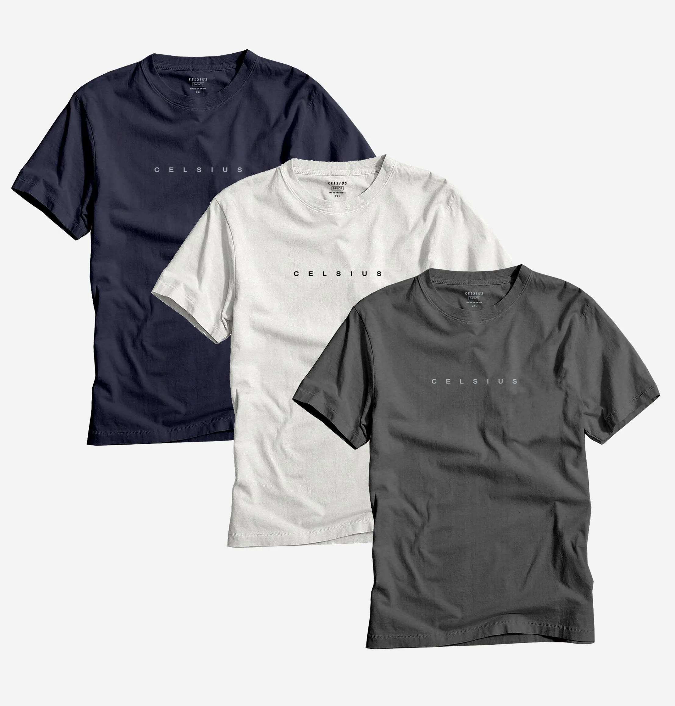 Men's Pack of 3 T-Shirts - Solid