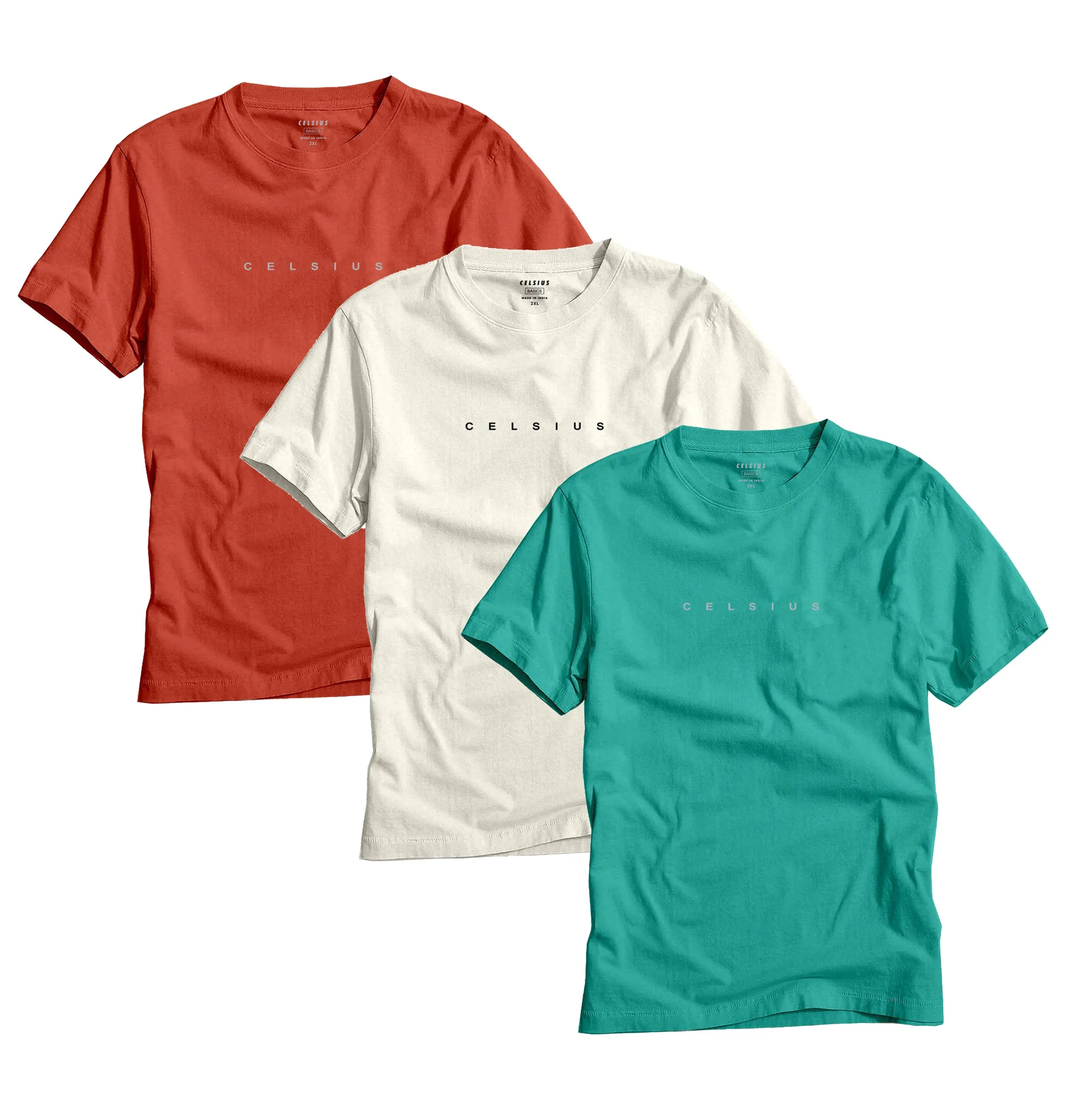 Men's Pack of 3 T-Shirts - Solid