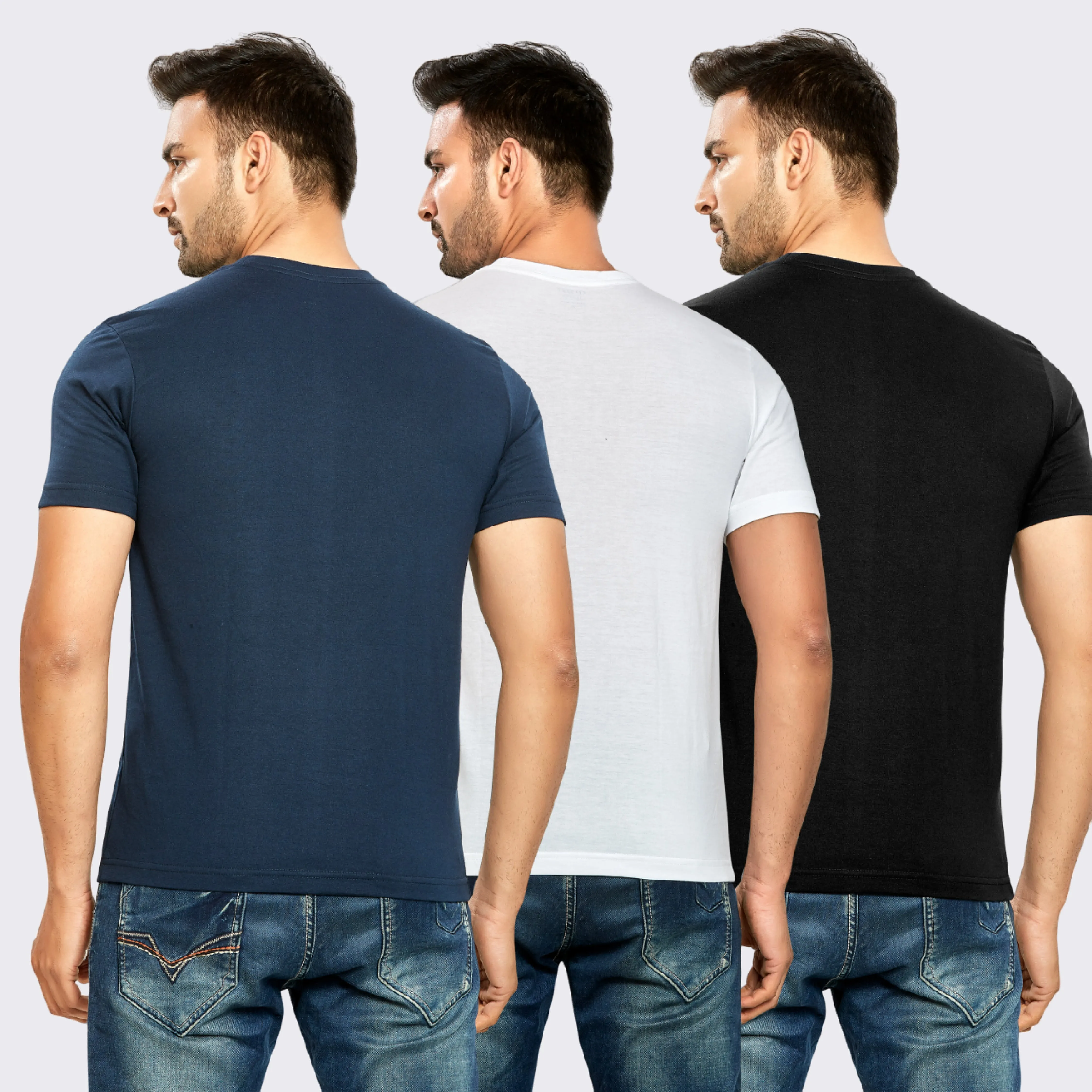 Men's Pack of 3 T-Shirts - Solid