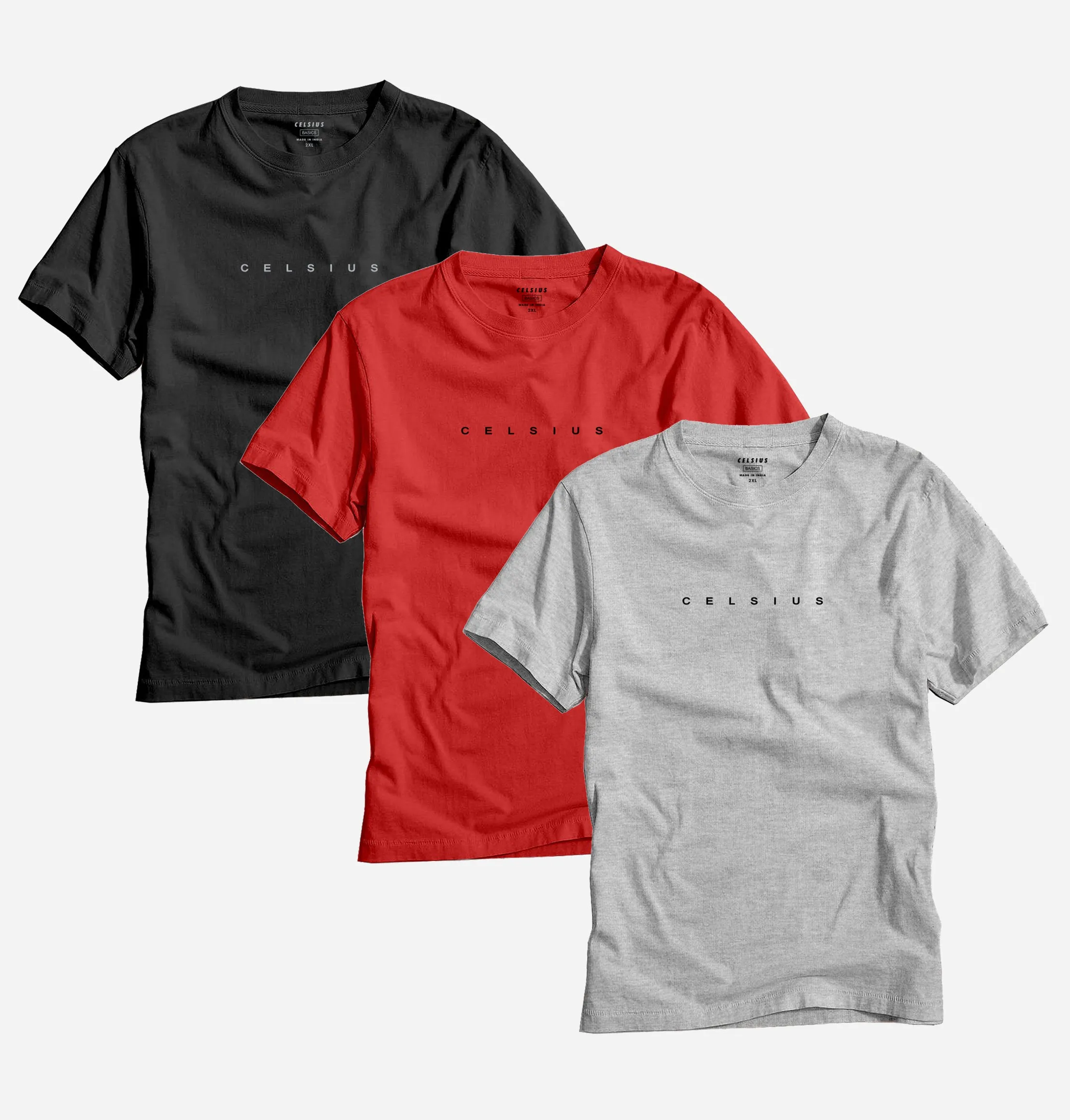 Men's Pack of 3 T-Shirts - Solid