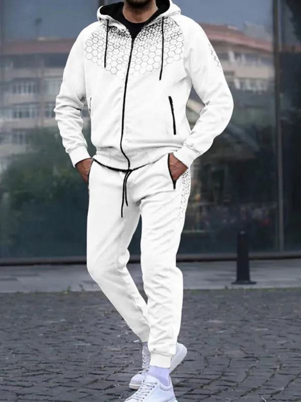 Men's Performance Zipper Hoodie And Sweatpants Two Piece Set