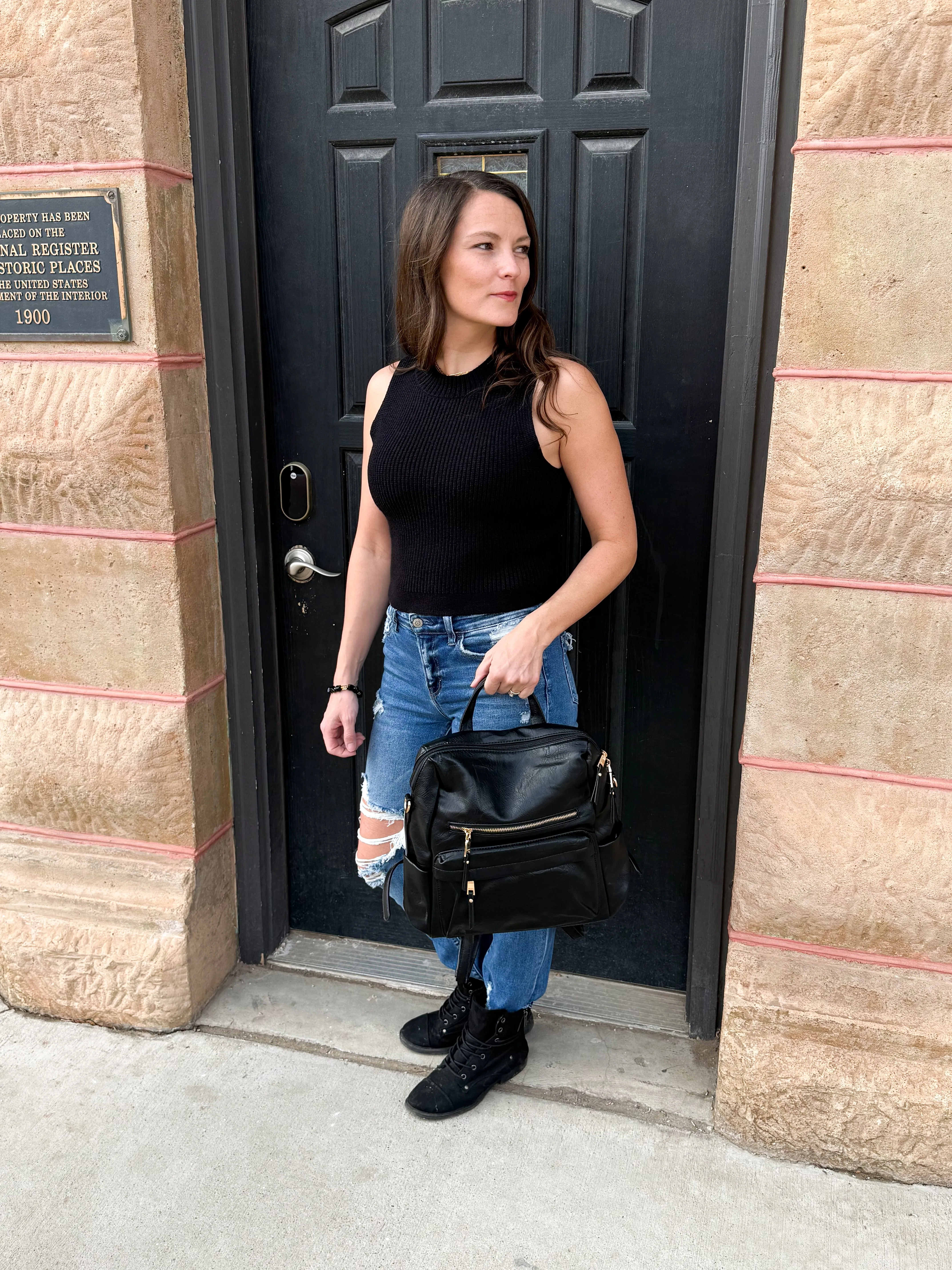 Mock Neck Sleeveless Knit Top