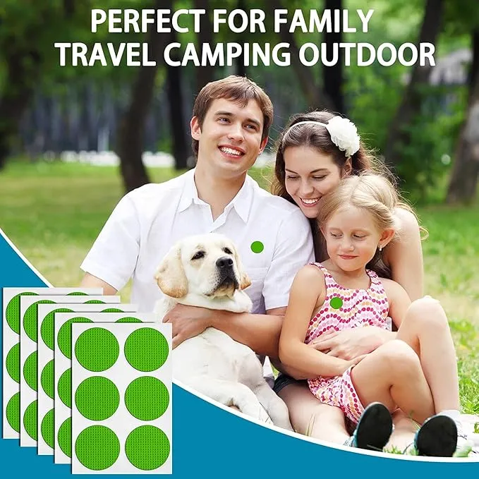 Mosquito Patches, 120 Pack Mosquito Sticker for Kids Adults, Natural Citronella Patches for Travel Outdoor Indoor, DEET Free, Green