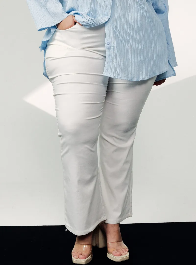 Ms Nadia Bootcut Trousers - White
