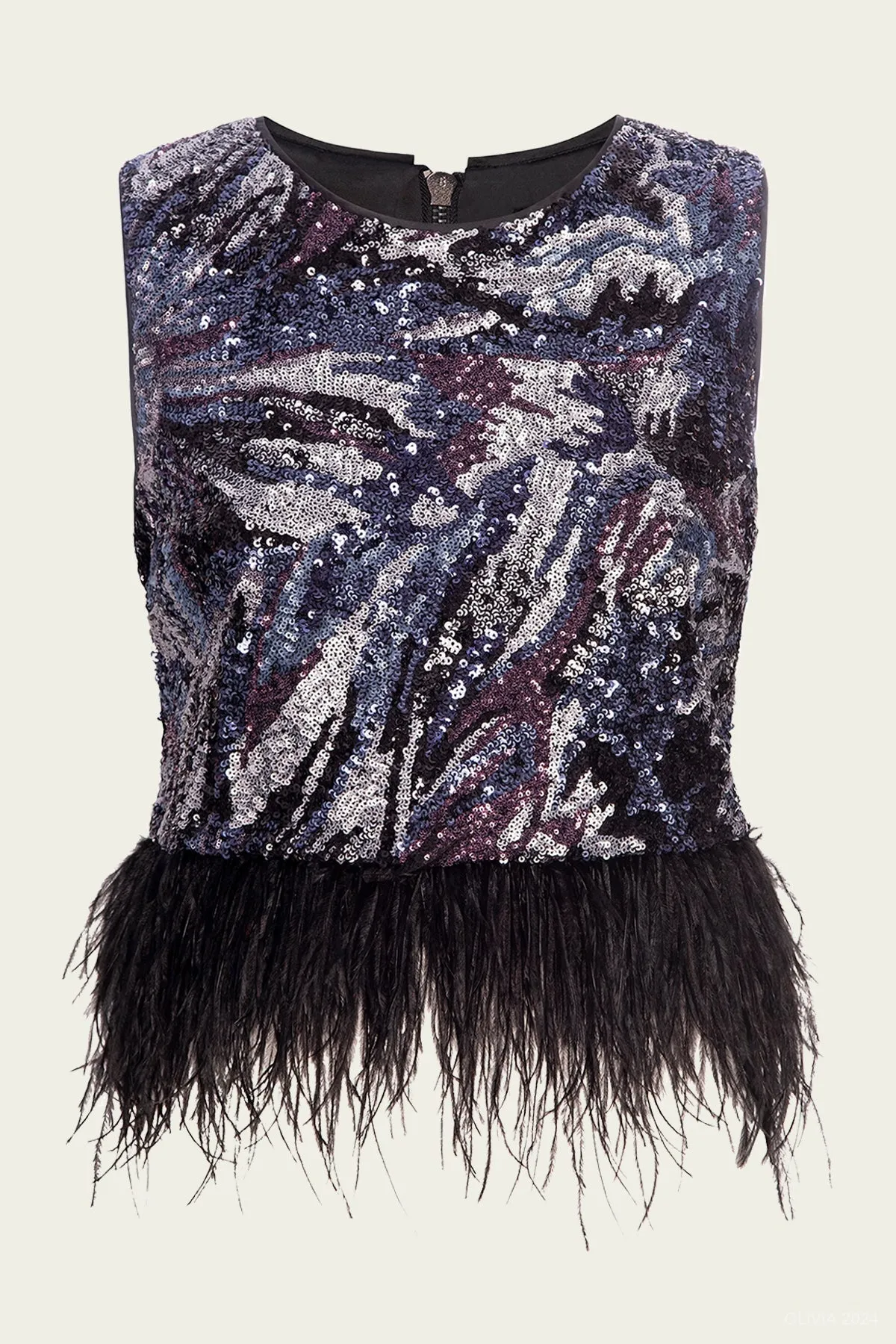 Murakami Top in Midnight Abstract Floral