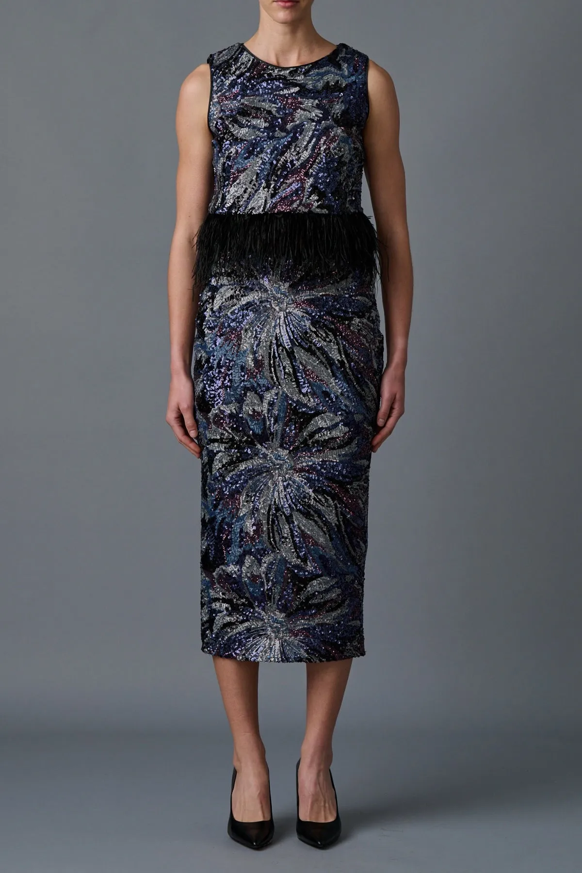Murakami Top in Midnight Abstract Floral