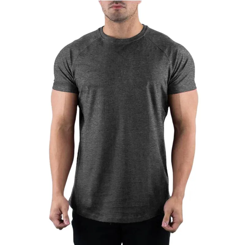 Muscle Fitness T-shirt Summer Men's Athleisure Workout short sleeve T-shirt