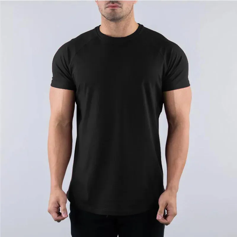 Muscle Fitness T-shirt Summer Men's Athleisure Workout short sleeve T-shirt