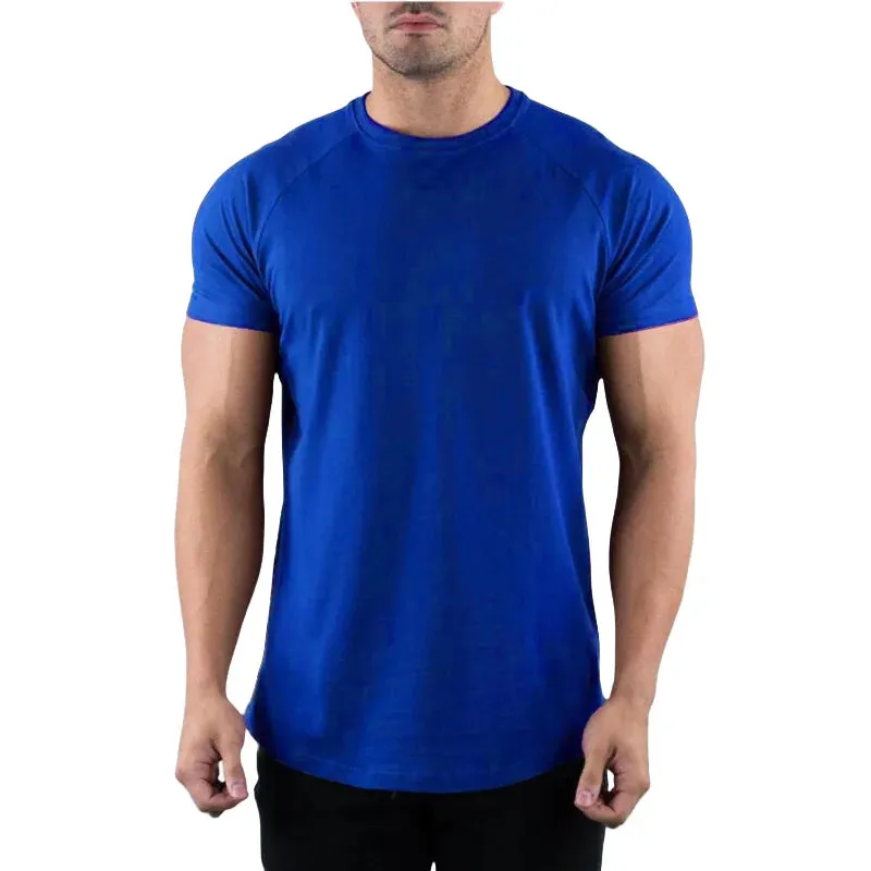 Muscle Fitness T-shirt Summer Men's Athleisure Workout short sleeve T-shirt