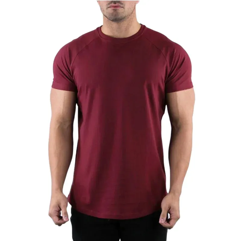 Muscle Fitness T-shirt Summer Men's Athleisure Workout short sleeve T-shirt