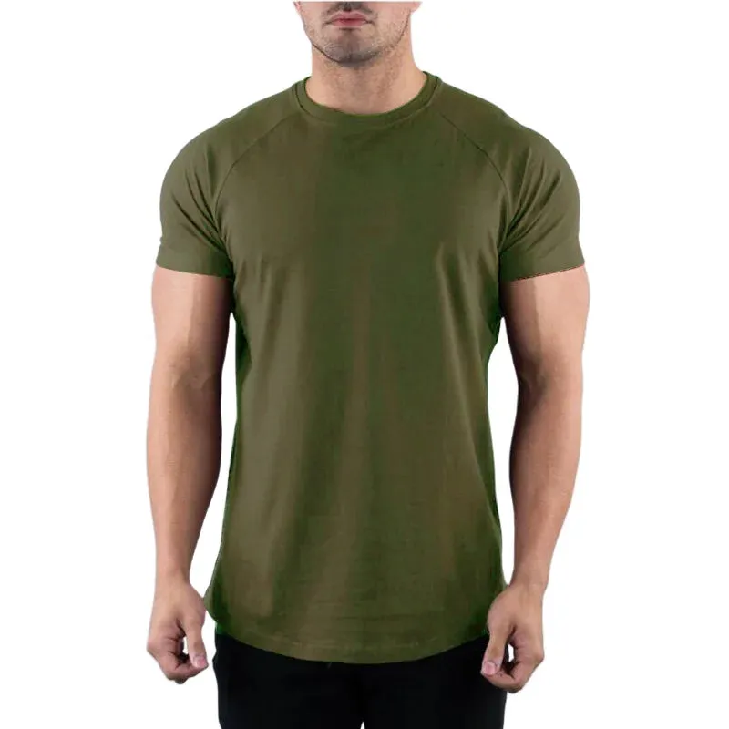 Muscle Fitness T-shirt Summer Men's Athleisure Workout short sleeve T-shirt