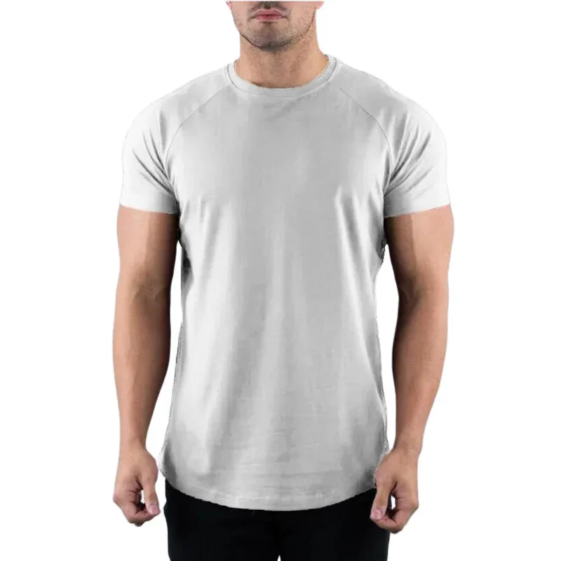Muscle Fitness T-shirt Summer Men's Athleisure Workout short sleeve T-shirt