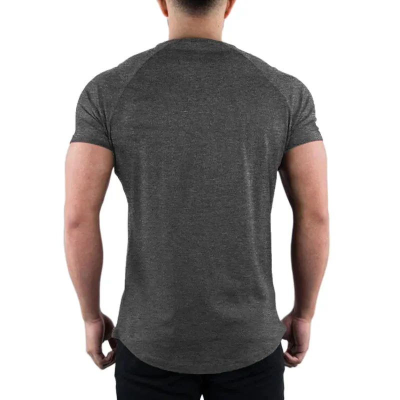 Muscle Fitness T-shirt Summer Men's Athleisure Workout short sleeve T-shirt