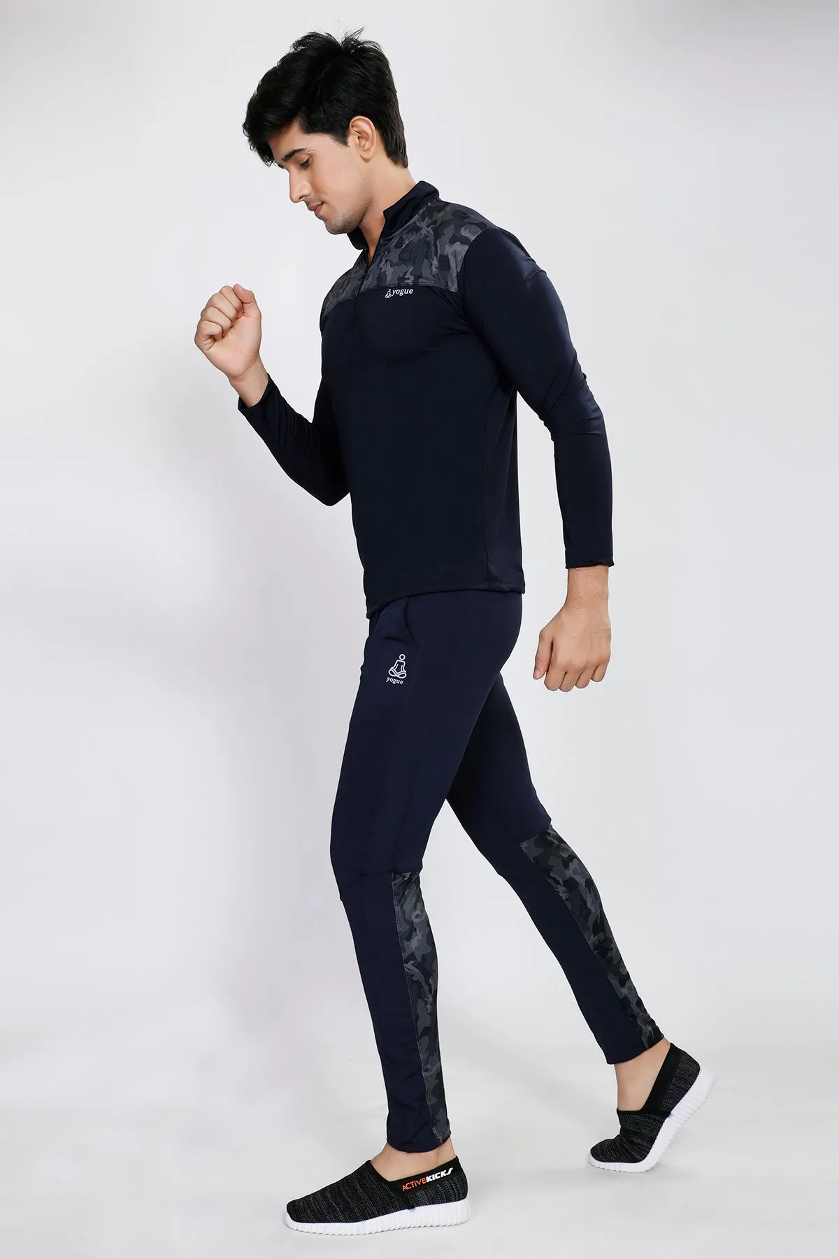 Navy Camo Half Zipper