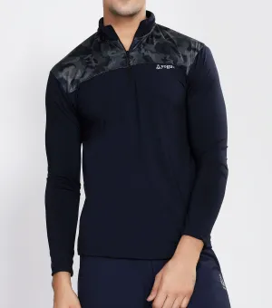 Navy Camo Half Zipper