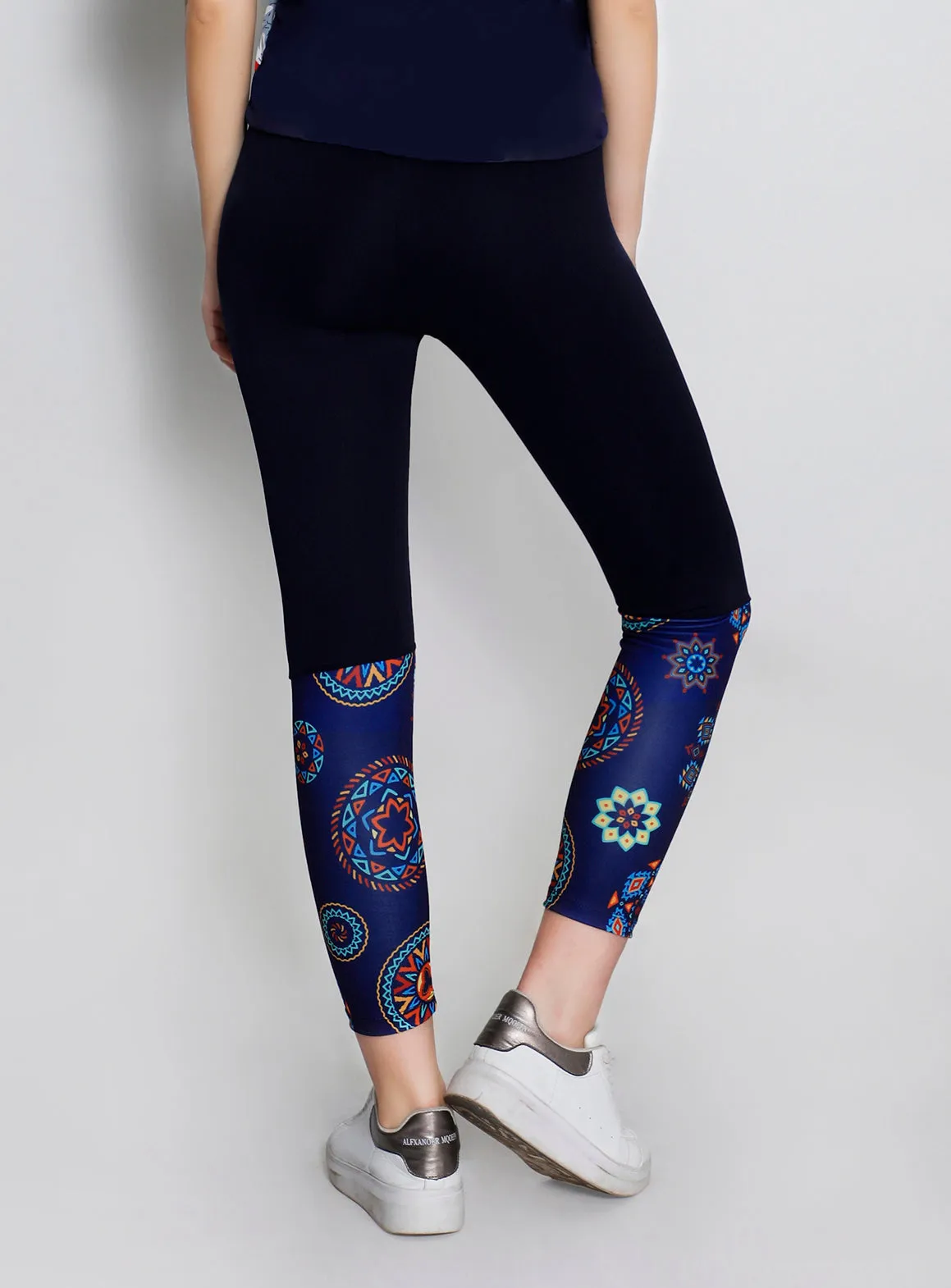 Navy Rangoli 2Tone Tights