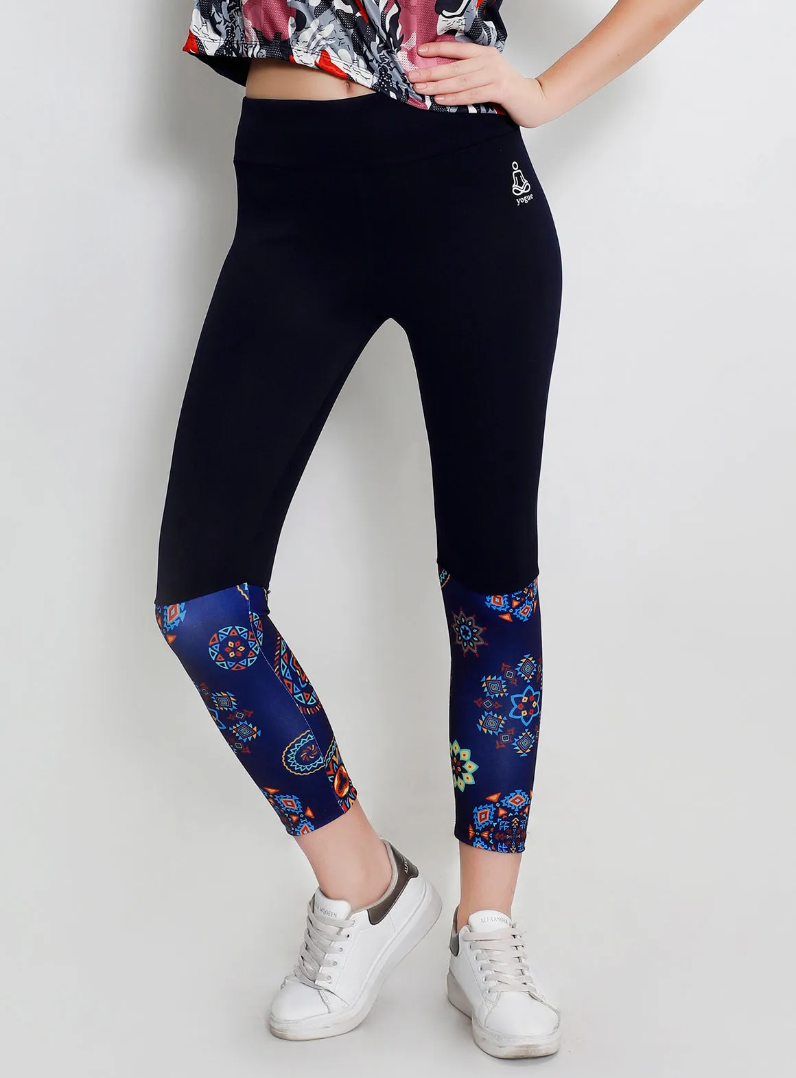 Navy Rangoli 2Tone Tights