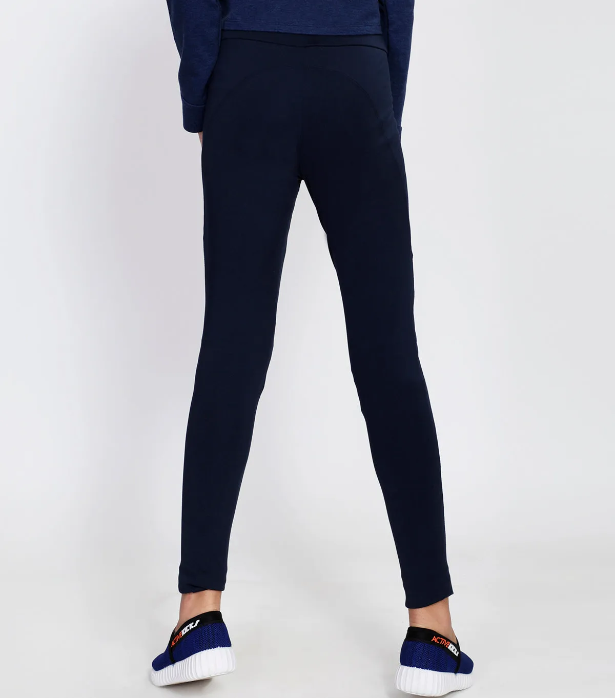 Navy Tights with Mesh Detail