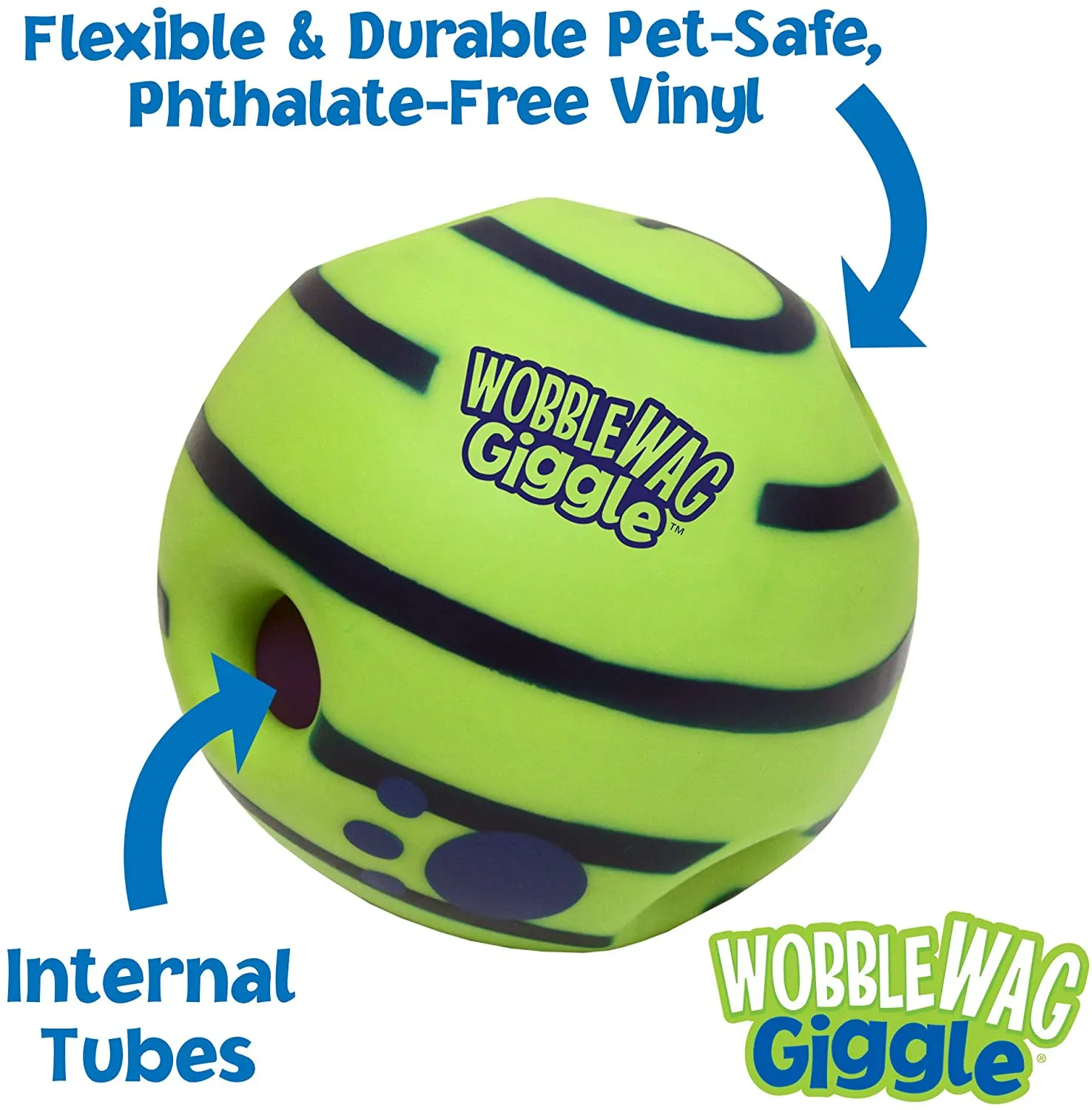 New in package! Wobble Wag Giggle Ball, Interactive Dog Toy, Fun Giggle Sounds When Rolled or Shaken, Pets Know Best, As Seen On TV