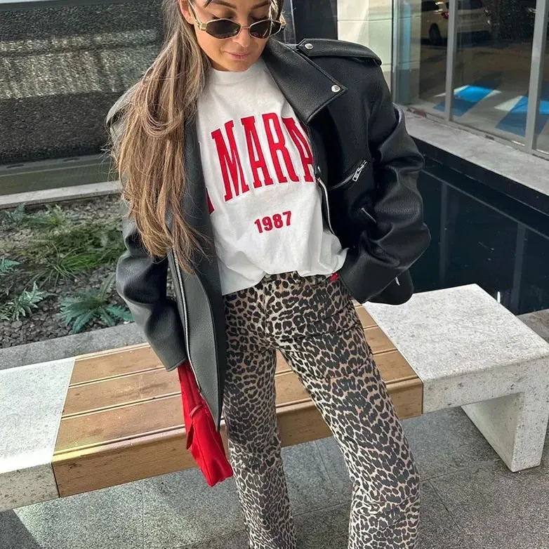 Nicole - Leopardenmuster Jeans