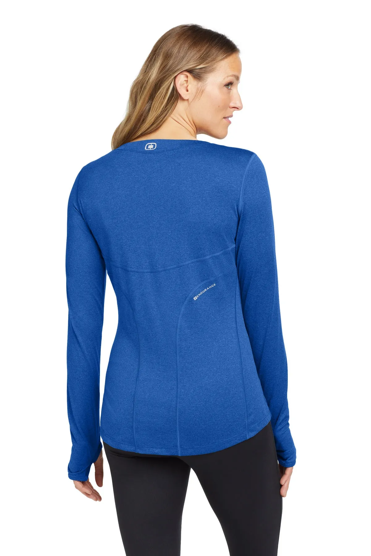 OGIO Women's Long Sleeve Pulse Crew. LOE321 Electric Blue