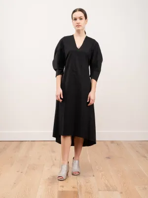 open back semi circle dress