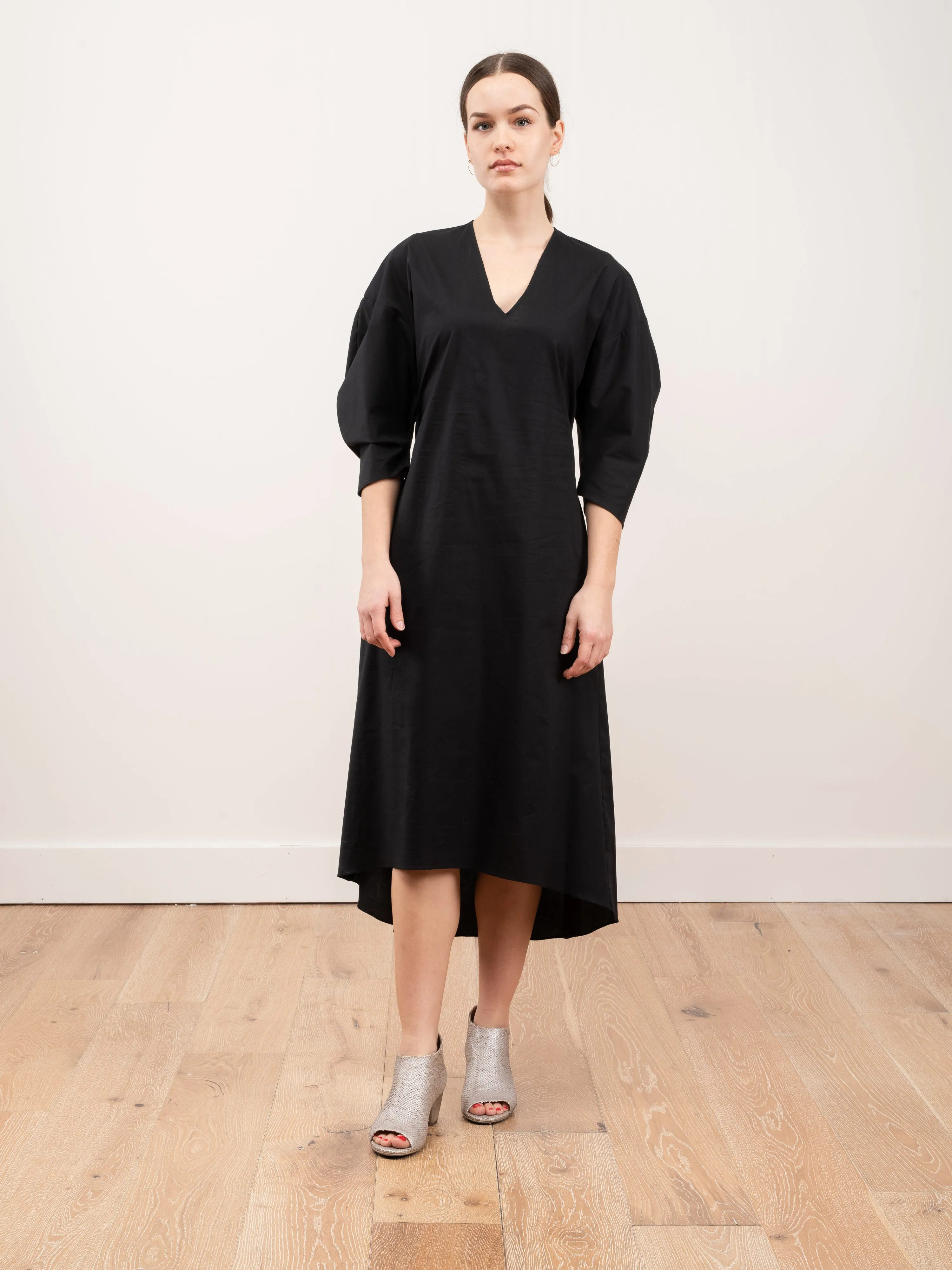 open back semi circle dress