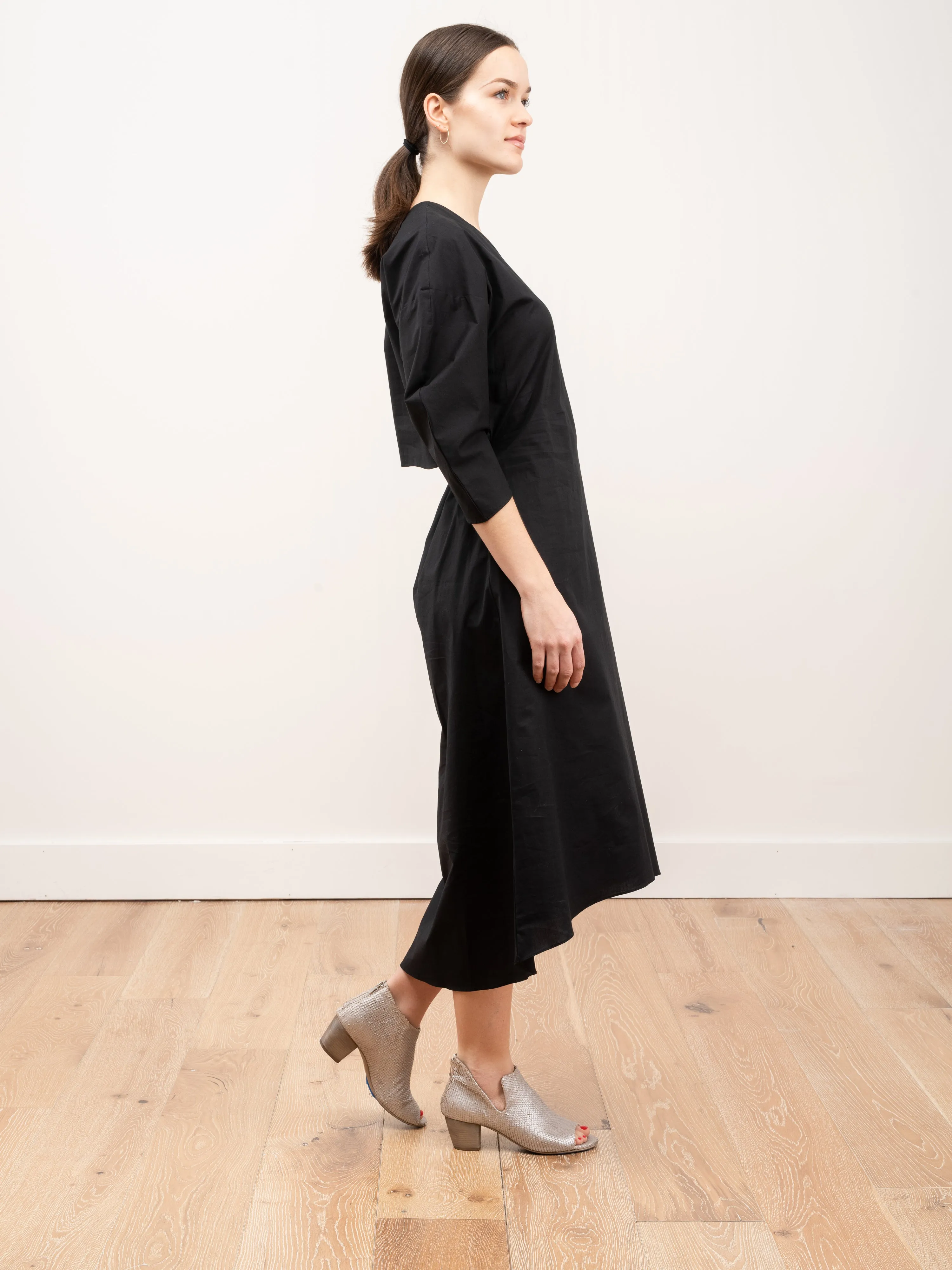 open back semi circle dress