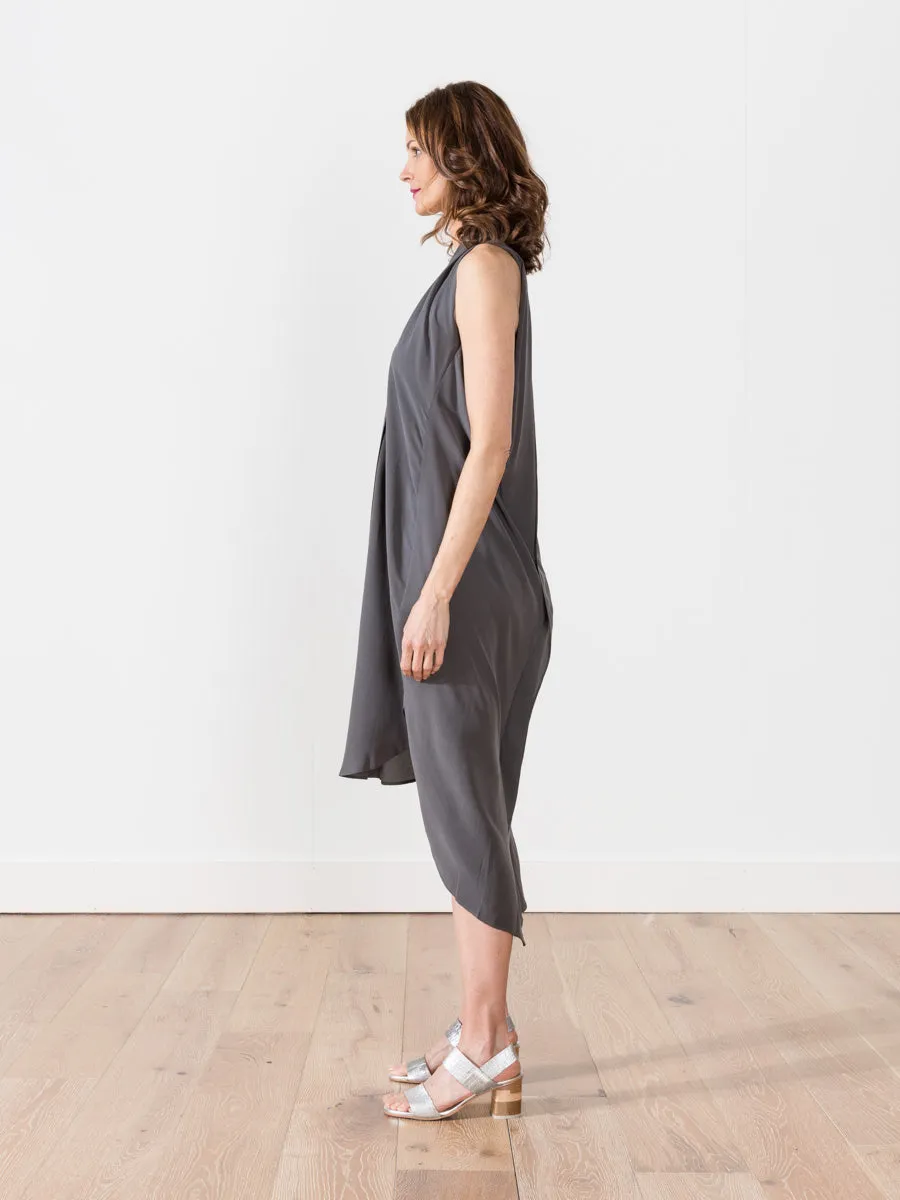 origami dress - grey
