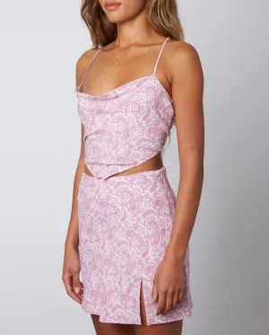 Paisley Tie Back Bandana Crop Top