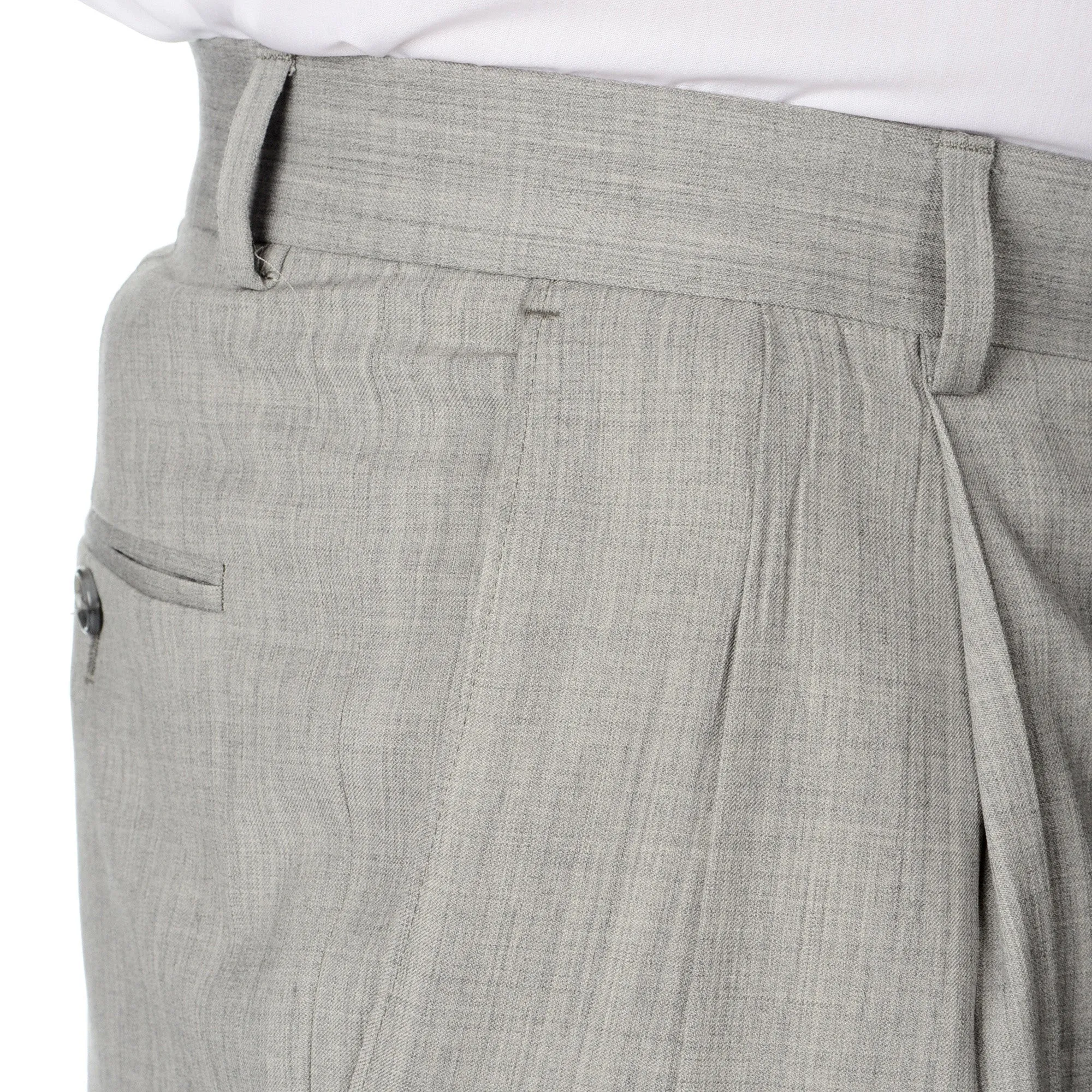 Palm Beach 100% Wool Gabardine Grey Pleated Pant