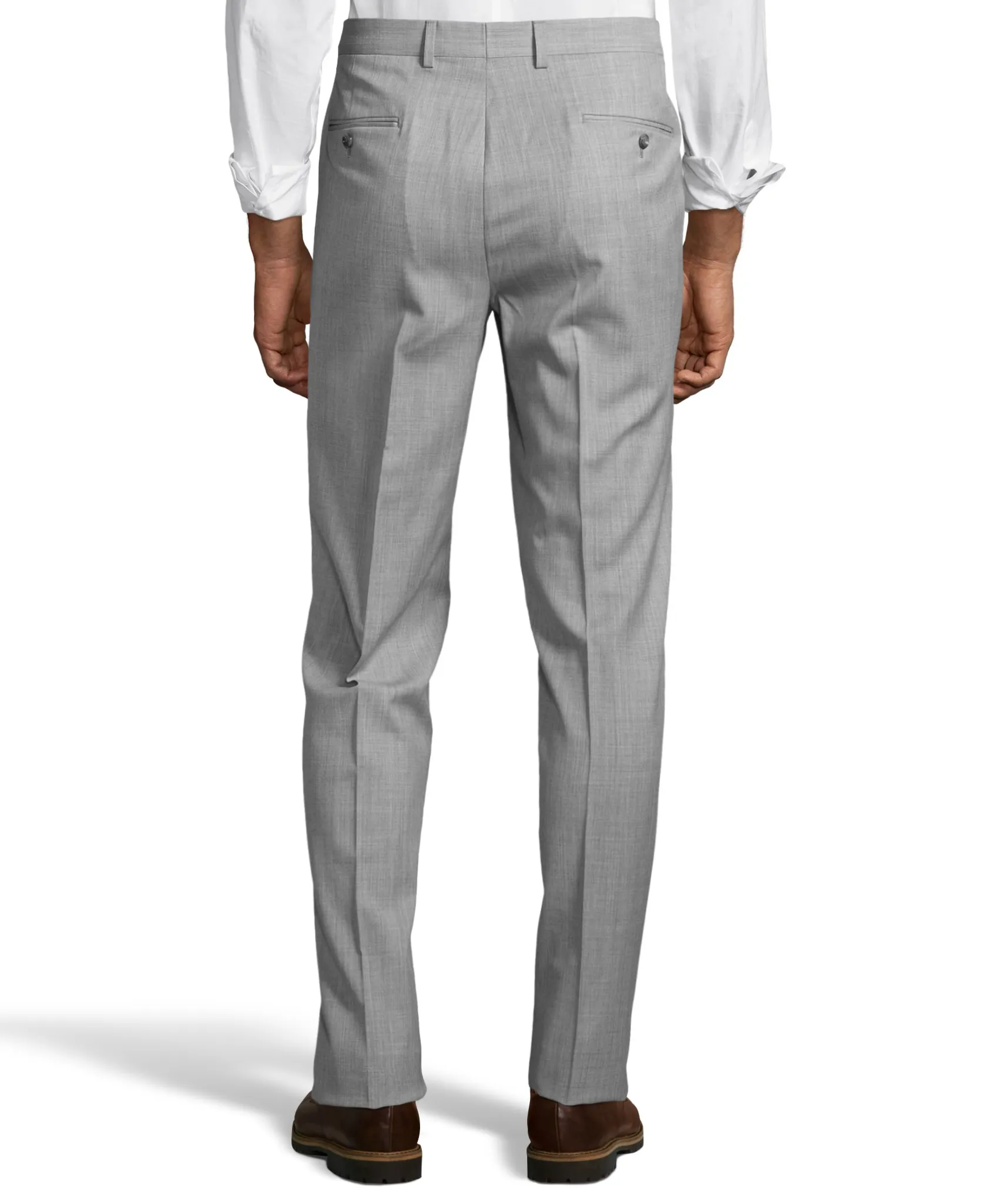 Palm Beach 100% Wool Gabardine Grey Pleated Pant