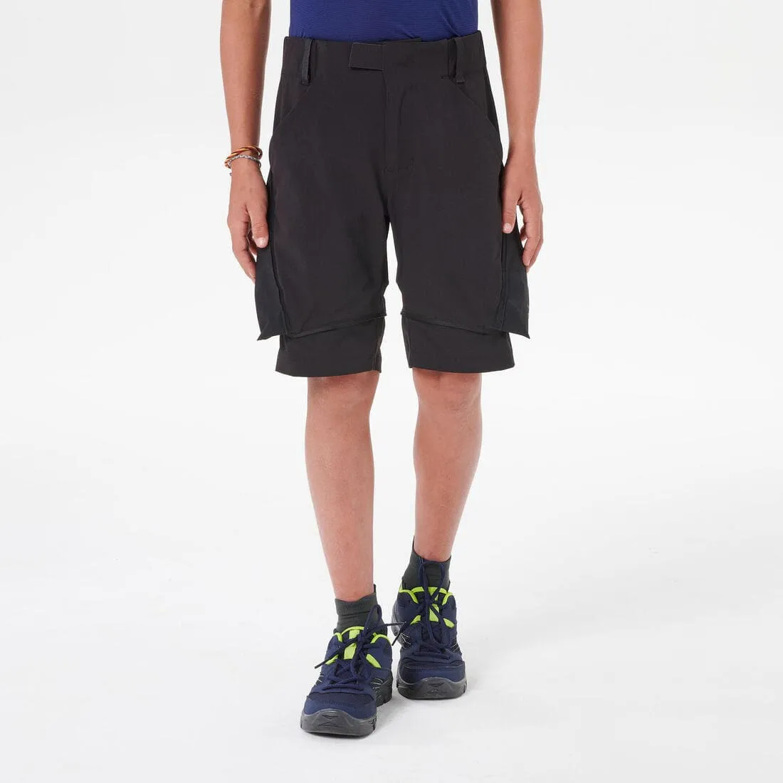 Pantalon de randonnée modulable enfant MH500 ONEZIP noir 7-15 ans