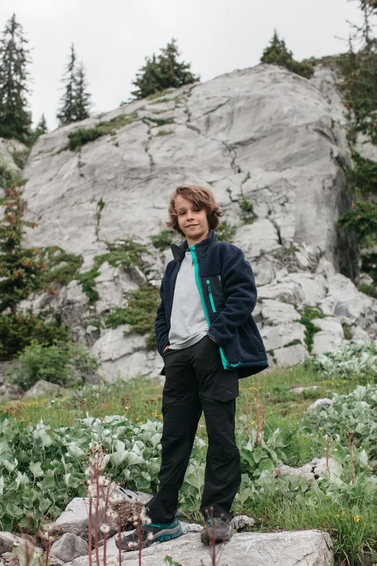 Pantalon de randonnée modulable enfant MH500 ONEZIP noir 7-15 ans