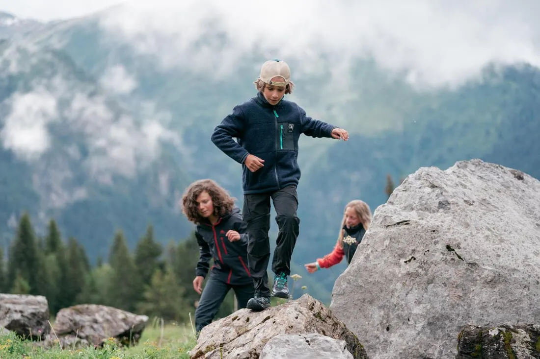 Pantalon de randonnée modulable enfant MH500 ONEZIP noir 7-15 ans