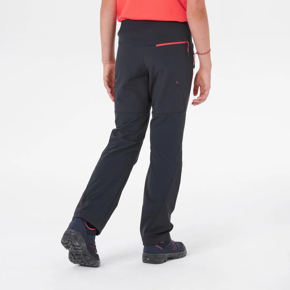 Pantalon de randonnée softshell enfant 7-15 ans, MH500 gris - noir