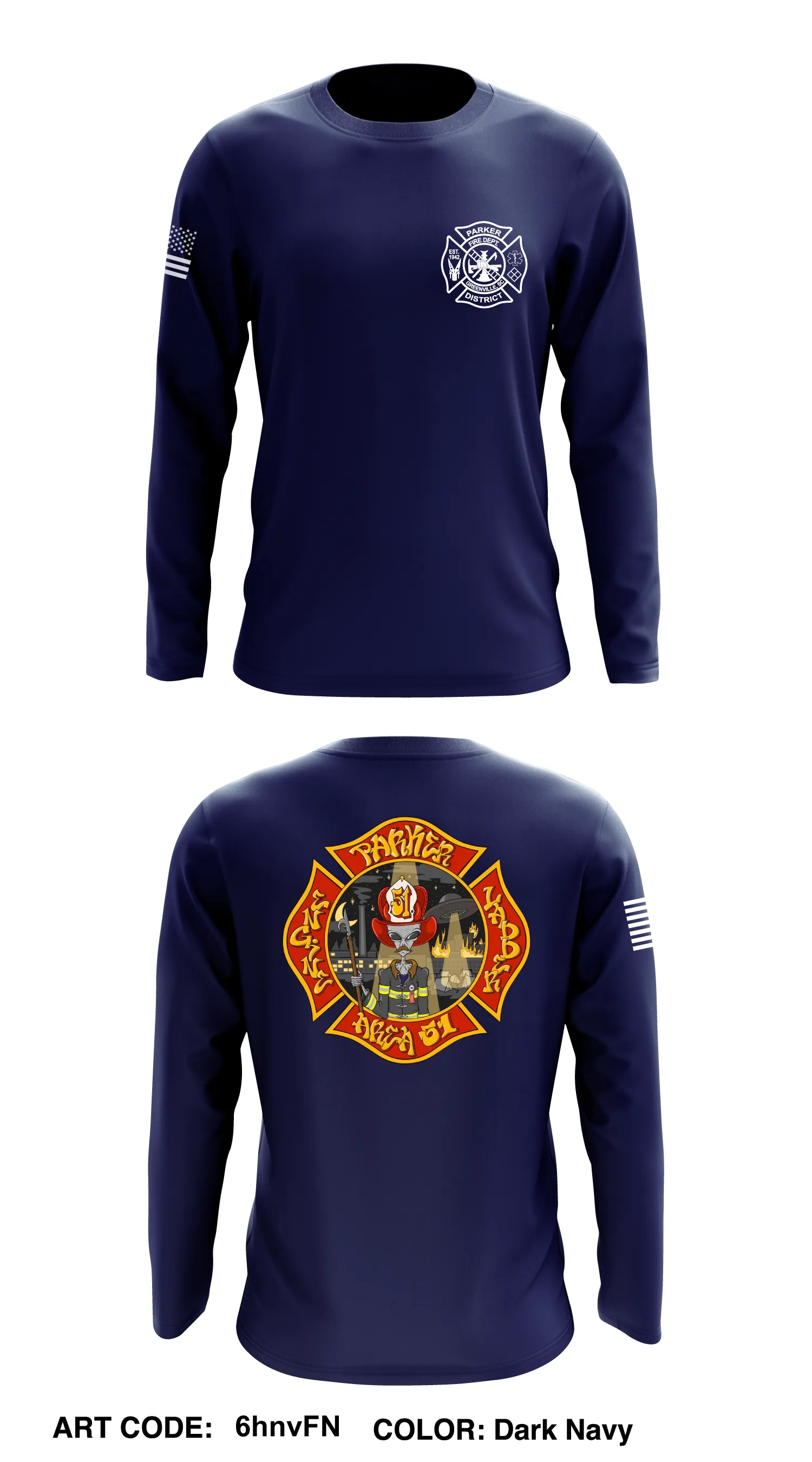 Parker District Fire Department Core Men's LS Performance Tee - 6hnvFN