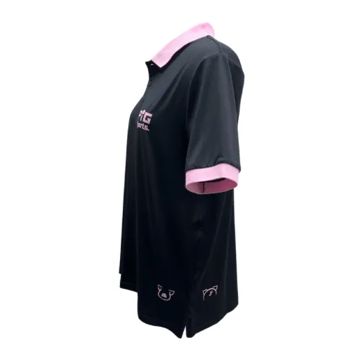 Performance Polo Shirt - Black/Pink