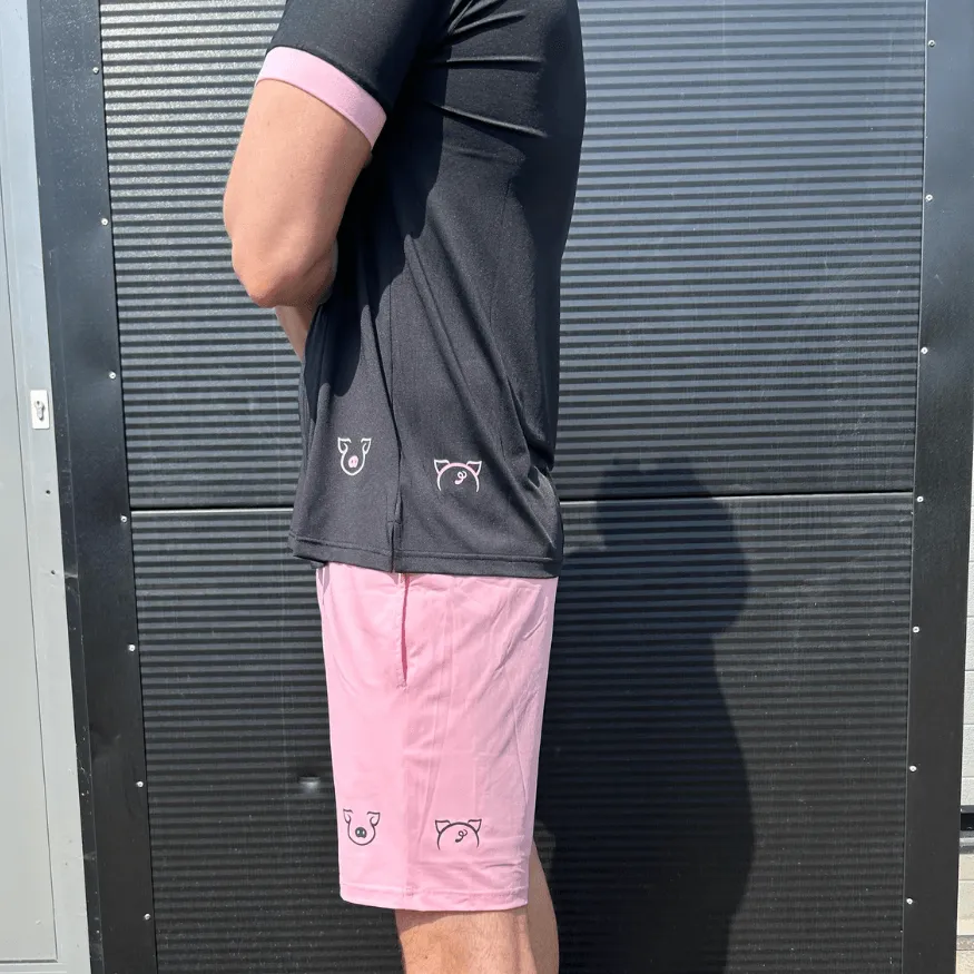 Performance Polo Shirt - Black/Pink