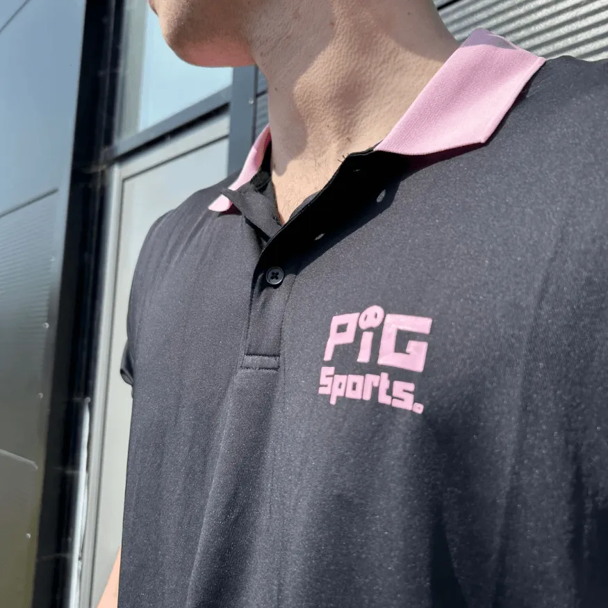 Performance Polo Shirt - Black/Pink