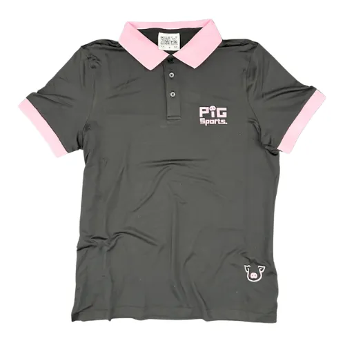 Performance Polo Shirt - Black/Pink