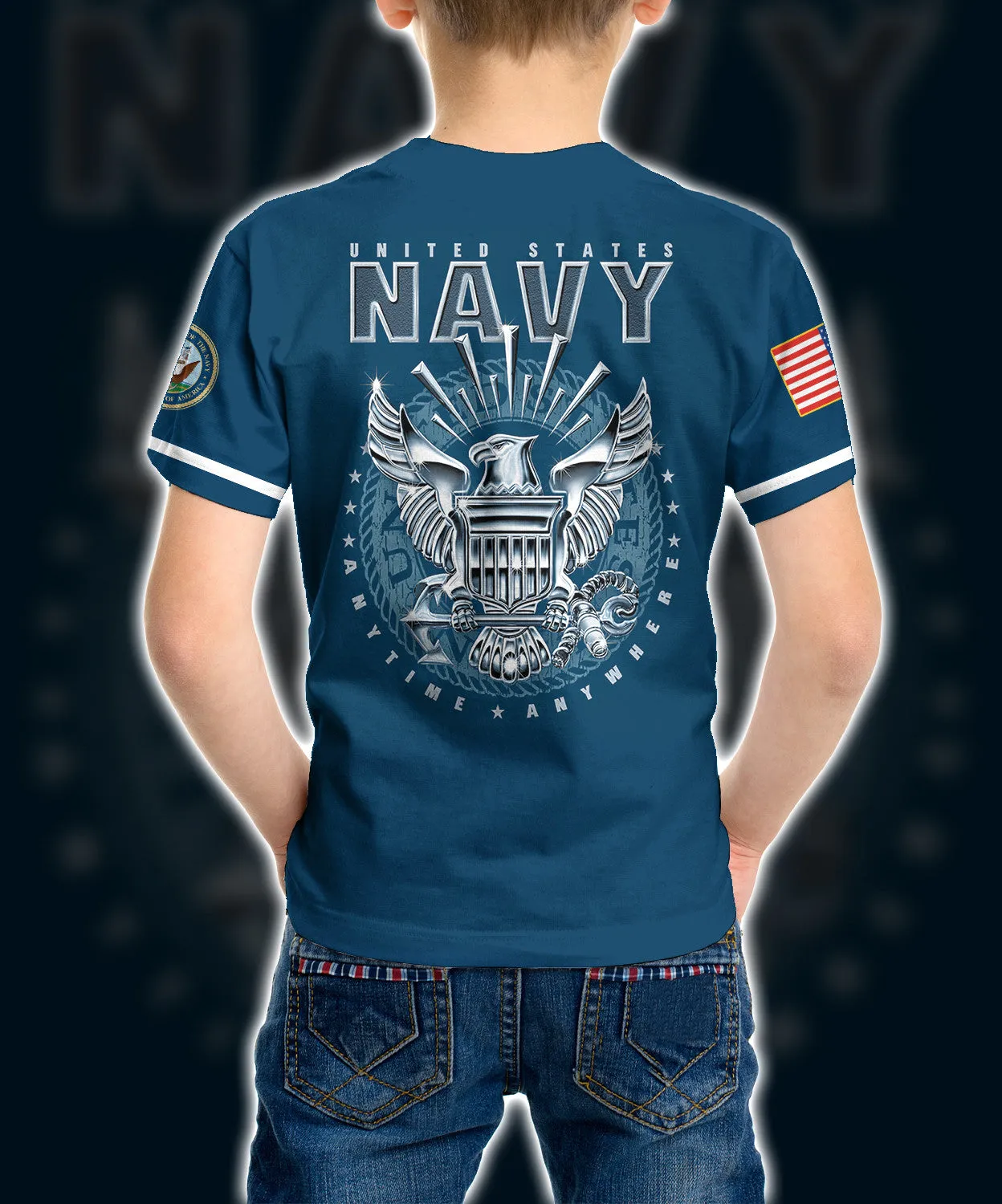 Personalized Custom Name 3D US Navy Veteran Ver2 Kid Tshirt QT303180