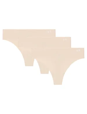 Pure Stretch 3-Pack No Show Thong - Nude
