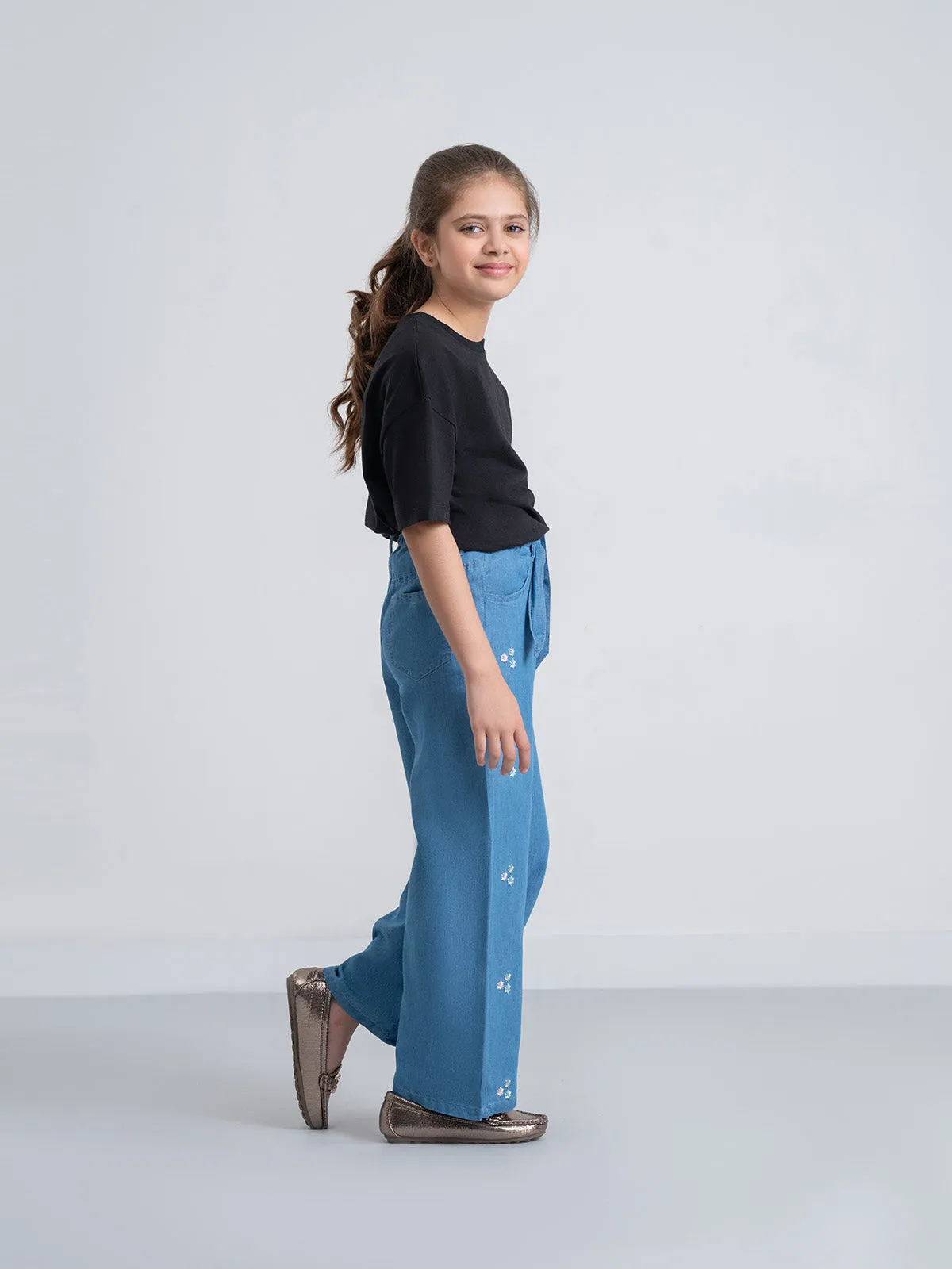 "JAIMIN" Perfect Plazo Fit Denim Pant