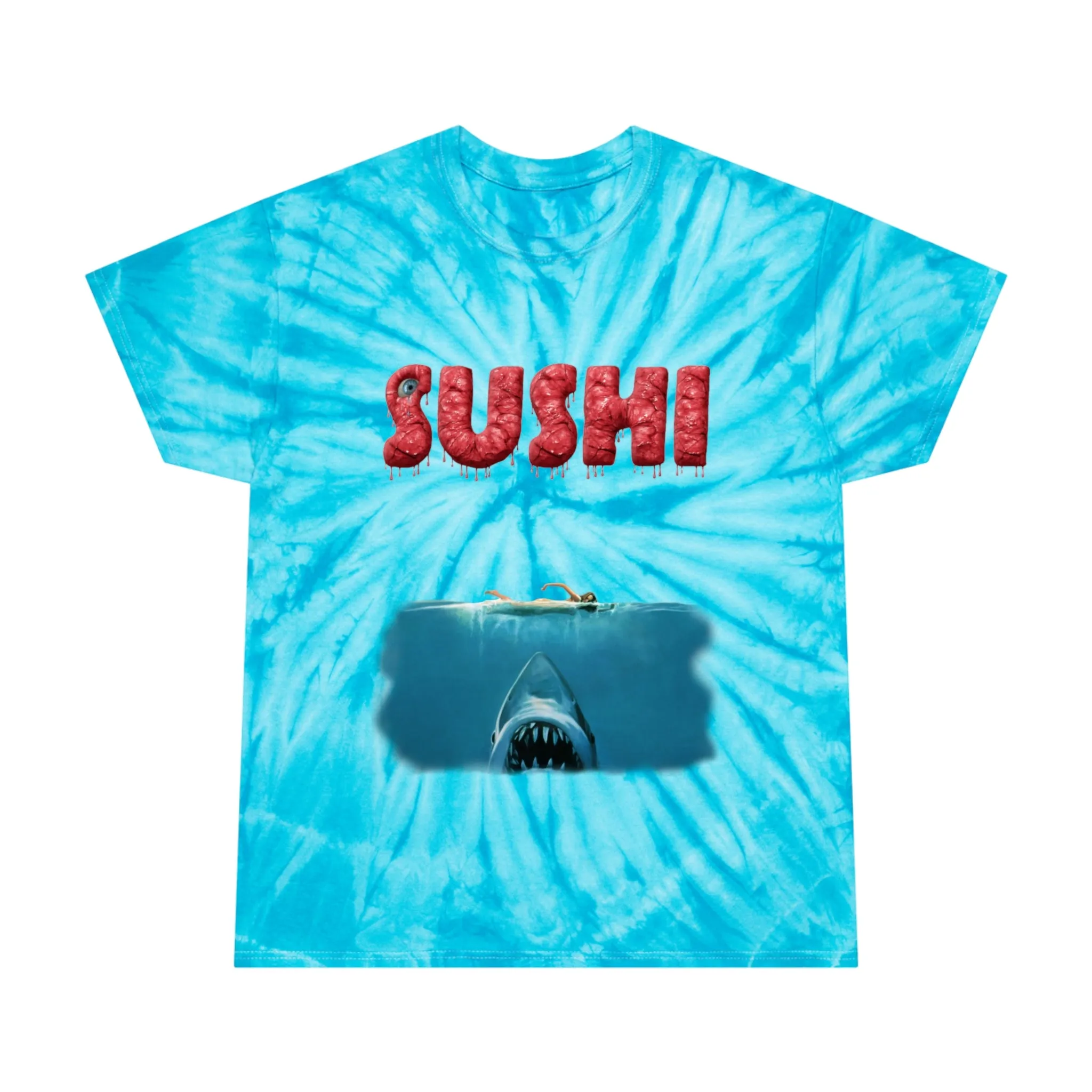 Raw Sushi "JAWS" BLUE Tie-Dye Tee