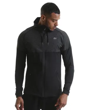 RIPT Colour Block Performance Hooded Jacket - Grey Marl-Black