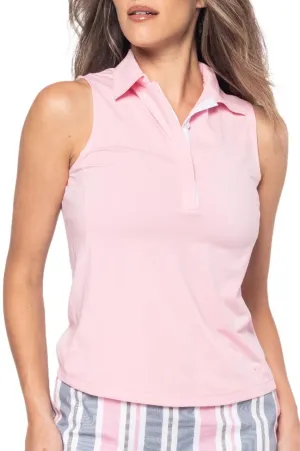Rose Pink Sleeveless Fabulous Polo